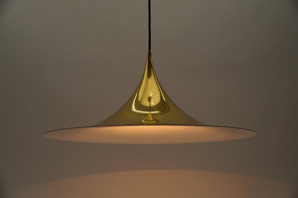 Large Gold Semi Pendant Lamp by Claus Bonderup & Torsten Thorup for Fog & Mørup, 1970s-KQB-1756467