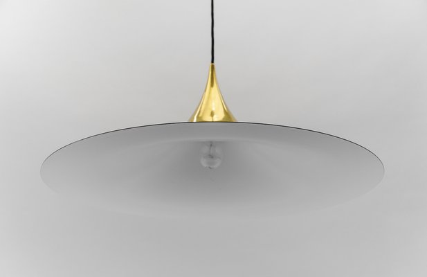 Large Gold Semi Pendant Lamp by Claus Bonderup & Torsten Thorup for Fog & Mørup, 1970s-KQB-1756467