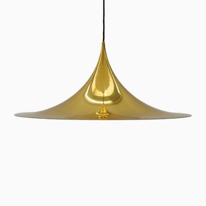 Large Gold Semi Pendant Lamp by Claus Bonderup & Torsten Thorup for Fog & Mørup, 1970s-KQB-1756467