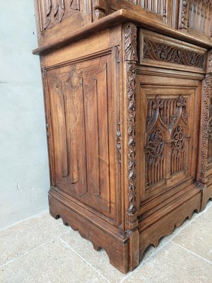 Large Gothic Revival Carved Walnut Armoire, France, 1890s-TDA-1376280