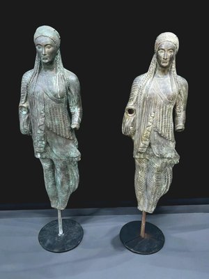 Large Greek Bronze Sculptures from the Achaean Period, 1940s, Set of 2-FDW-2021005