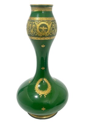 Large Green Double-Gourd Vase by Jaget and Pinon, France, 1913-UCH-1719712