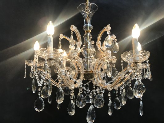 Large Hand Cut Maria Teresa Crystal Chandelier, 1950s-WQQ-1284273