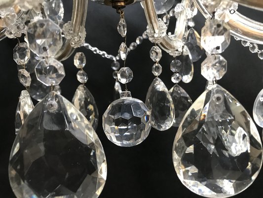 Large Hand Cut Maria Teresa Crystal Chandelier, 1950s-WQQ-1284273