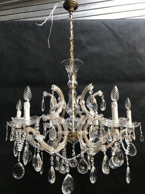 Large Hand Cut Maria Teresa Crystal Chandelier, 1950s-WQQ-1284273