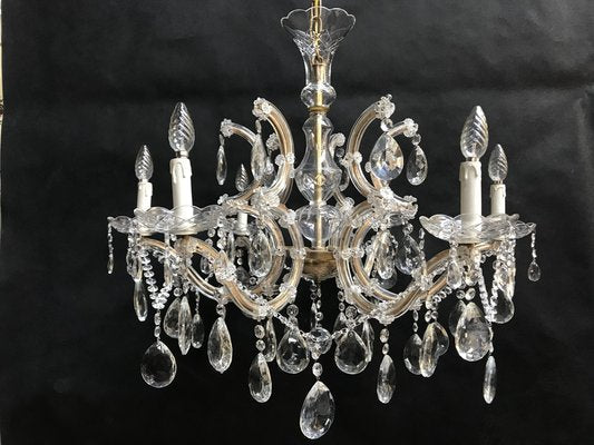 Large Hand Cut Maria Teresa Crystal Chandelier, 1950s-WQQ-1284273