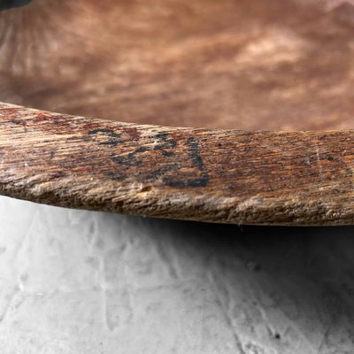 Large Handcrafted Wooden Dough Bowl, Japan, 1920s-DWL-1786946