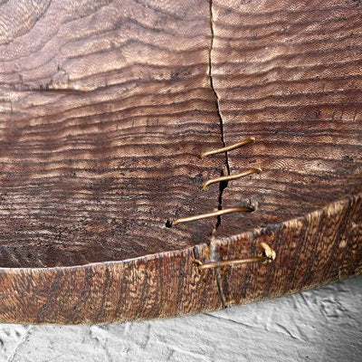 Large Handcrafted Wooden Dough Bowl, Japan, 1920s-DWL-1786946