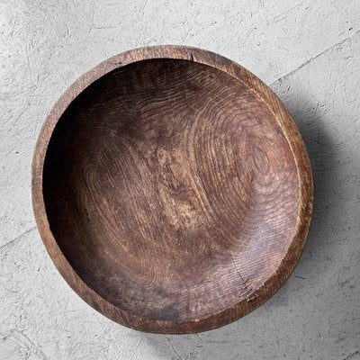 Large Handcrafted Wooden Dough Bowl, Japan, 1920s-DWL-1786946