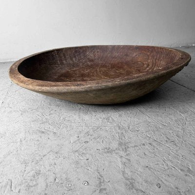 Large Handcrafted Wooden Dough Bowl, Japan, 1920s-DWL-1786946