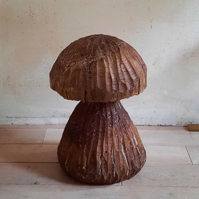 Large Handcrafted Wooden Mushroom, 1960s-SJU-1452955