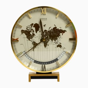 Large Heavy Battery-Operated Brass World Clock by Heinrich Johannes Möller for Kienzle, 1978-RR-2043162