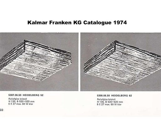 Large Heidelberg 52 Glass Flush Mount by J.T. Kalmar, Austria, 1974-DEK-938028