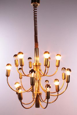 Large Hollywood Regency Golden Chandelier by Gaetano Sciolari for Boulanger France, 1960s-EZZ-571341