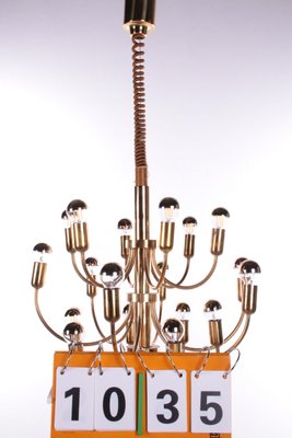 Large Hollywood Regency Golden Chandelier by Gaetano Sciolari for Boulanger France, 1960s-EZZ-571341