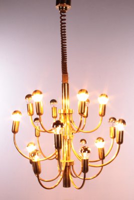 Large Hollywood Regency Golden Chandelier by Gaetano Sciolari for Boulanger France, 1960s-EZZ-571341