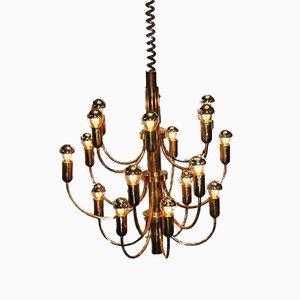 Large Hollywood Regency Golden Chandelier by Gaetano Sciolari for Boulanger France, 1960s-EZZ-571341