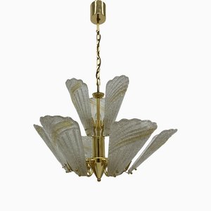 Large Hollywood Regency Italian Murano Glass Chandelier, 1970s-BGP-1442367