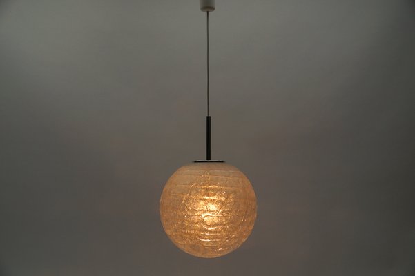 Large Ice Glass Ball Pendant Lamp from Doria, Germany, 1960s-KQB-1742979