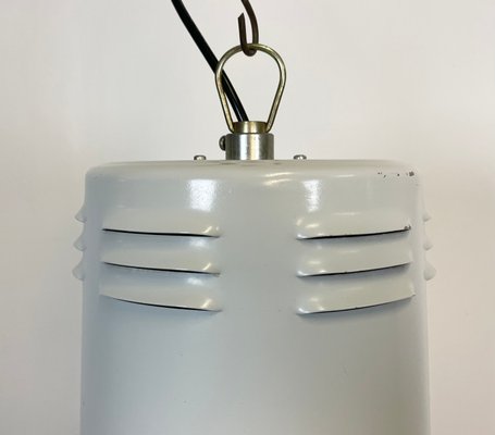 Large Industrial Aluminium Lamp with Iron Grid From Siemens, 1980s-CGF-1110384