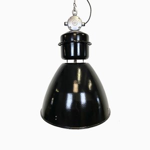 Large Industrial Black Factory Lamp from Elektrosvit, 1960s-CGF-933397