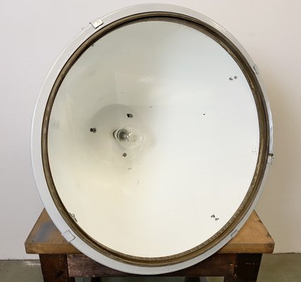 Large Industrial Factory Lamp in Black with Clear Glass Cover from Elektrosvit, 1960s-CGF-986325