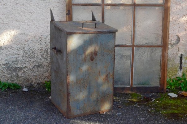 Large Industrial Metal Trash Can, 1960s-AIU-2032500