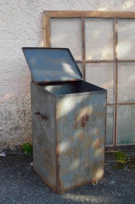 Large Industrial Metal Trash Can, 1960s-AIU-2032500