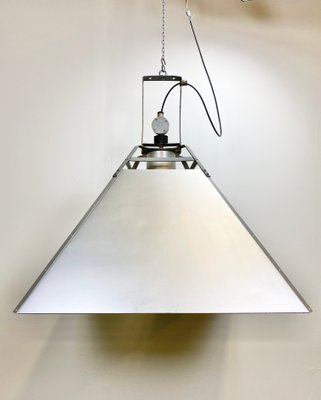 Large Industrial Silver Ceiling Lamp, 1970s-CGF-669873