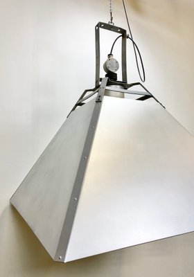 Large Industrial Silver Ceiling Lamp, 1970s-CGF-669873