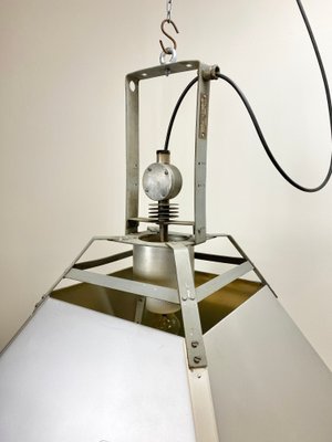 Large Industrial Silver Ceiling Lamp, 1970s-CGF-669873