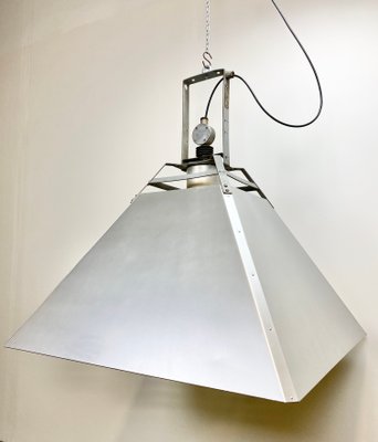 Large Industrial Silver Ceiling Lamp, 1970s-CGF-669873