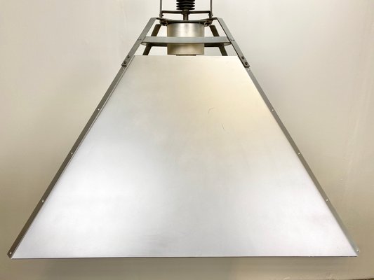 Large Industrial Silver Ceiling Lamp, 1970s-CGF-669873