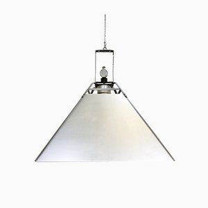 Large Industrial Silver Ceiling Lamp, 1970s-CGF-669873