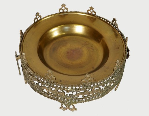 Large Islamic Bowl in Brass, 1940s-UZN-1400962