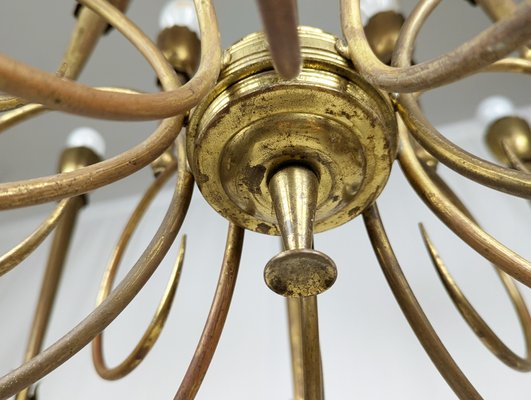 Large Italian 20-Light Brass Chandelier, 1940s-RD-2027015