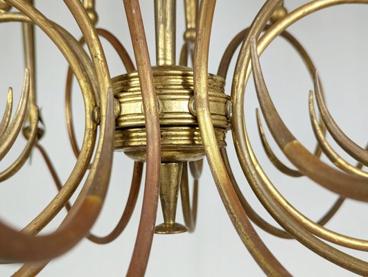 Large Italian 20-Light Brass Chandelier, 1940s-RD-2027015