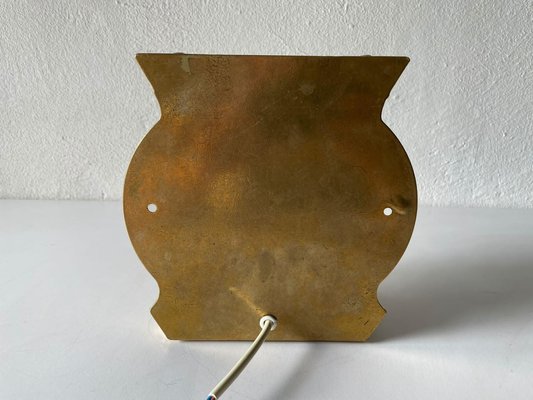 Large Italian Bronze & Rectangle Round Glass Ship Wall Lamp, 1950s-RDS-1147862