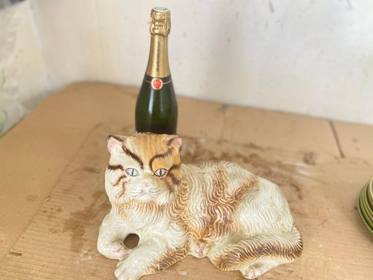 Large Italian Cat Figurine in Ceramic, 1970s-UR-1717317