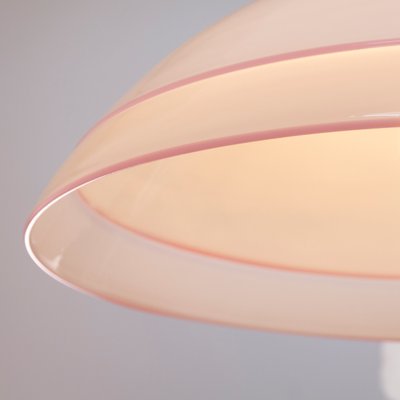 Large Italian Ceiling Lamp in White Murano Glass with Pink Gray Finishes, 1980s-MPO-1325994