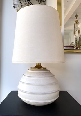 Large Italian Ceramic and Brass Lamp, 1970s-FUE-1406510