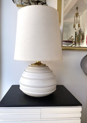 Large Italian Ceramic and Brass Lamp, 1970s-FUE-1406510