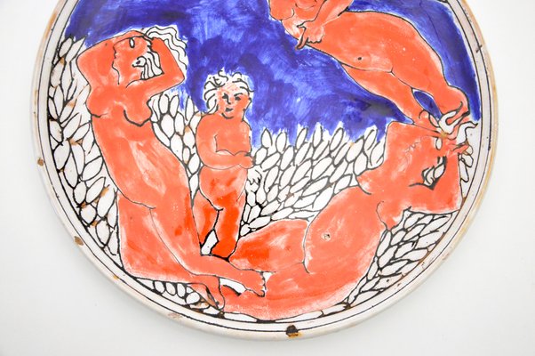 Large Italian Ceramic Dish, 1950s-WG-1431986