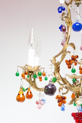 Large Italian Chandelier with Murano Glass Fruits, 1990s-JWI-1814438