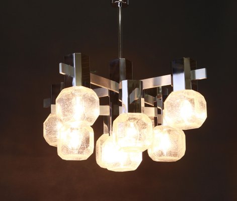 Large Italian Chrome Chandelier from Sciolari, 1960s-UGR-1085465