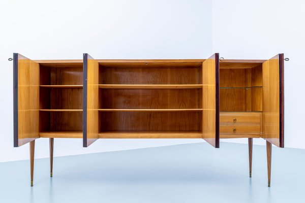 Large Italian Credenzas in Walnut and Mahogany by Paolo Buffa for Cassina, 1956, Set of 2-ITV-1299187