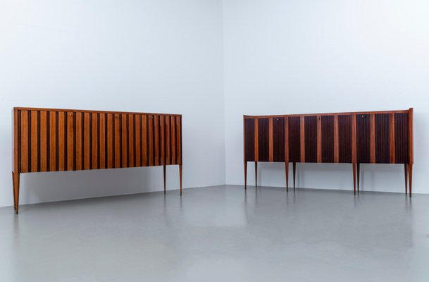 Large Italian Credenzas in Walnut and Mahogany by Paolo Buffa for Cassina, 1956, Set of 2-ITV-1299187