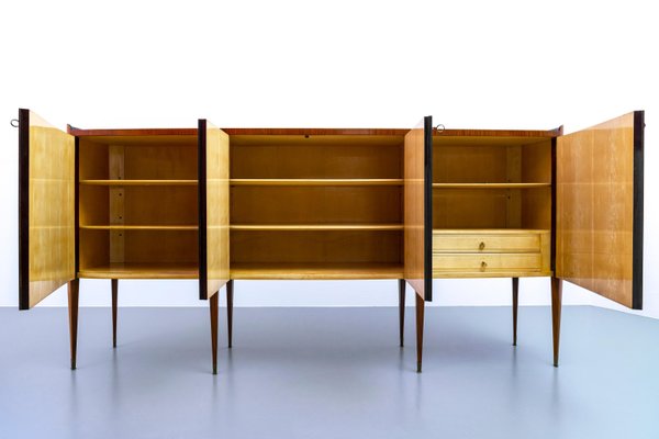 Large Italian Credenzas in Walnut and Mahogany by Paolo Buffa for Cassina, 1956, Set of 2-ITV-1299187