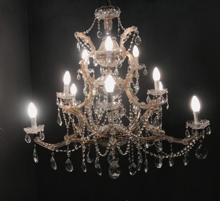 Large Italian Crystal Murano Chandelier, 1950s-JJC-766739