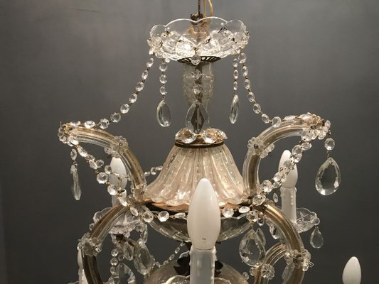 Large Italian Crystal Murano Chandelier, 1950s-JJC-766739